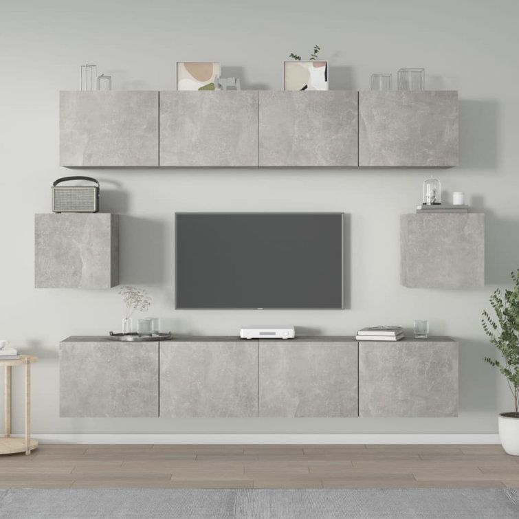 Brayden Studio 6Piece Concrete Grey Engineered Wood TV Set